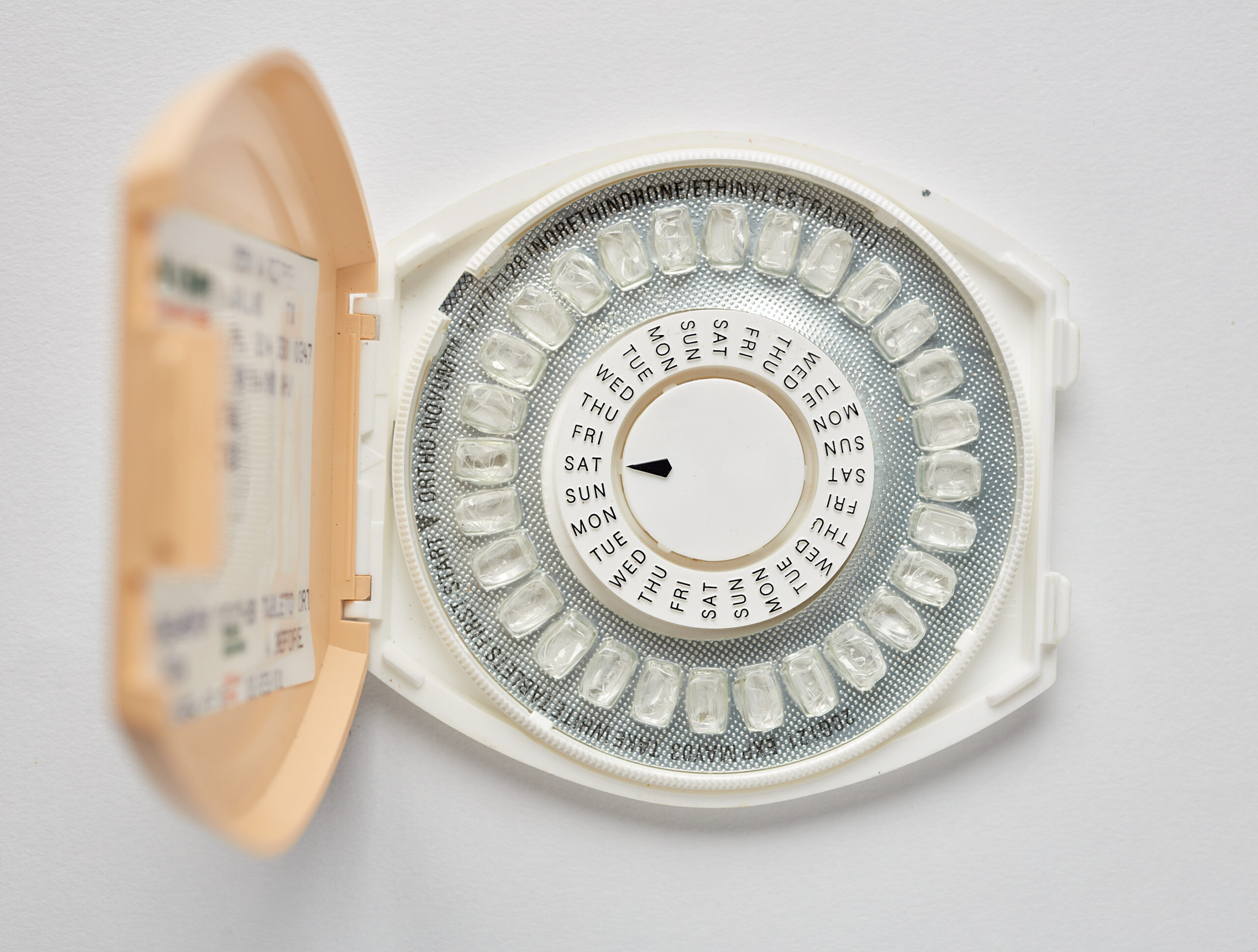 image of a contemporary plastic oral contraceptive dial pack