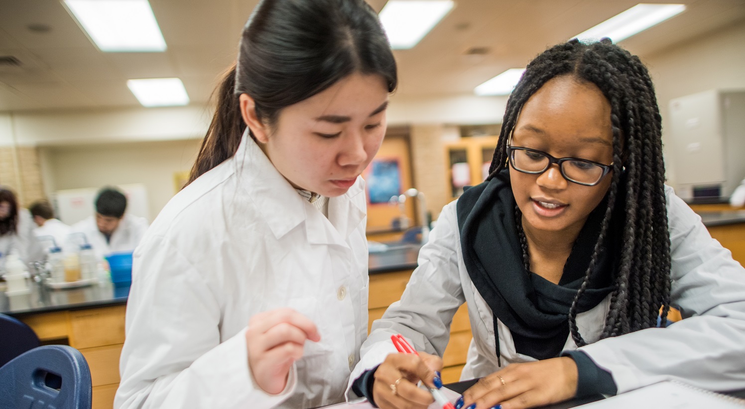 Students colaborating in a classroom