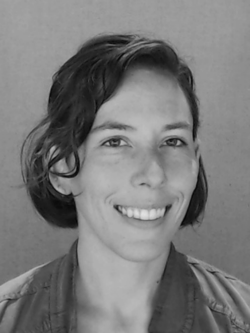 Black and white headshot image of Discovery Center staff member Erin Coté.