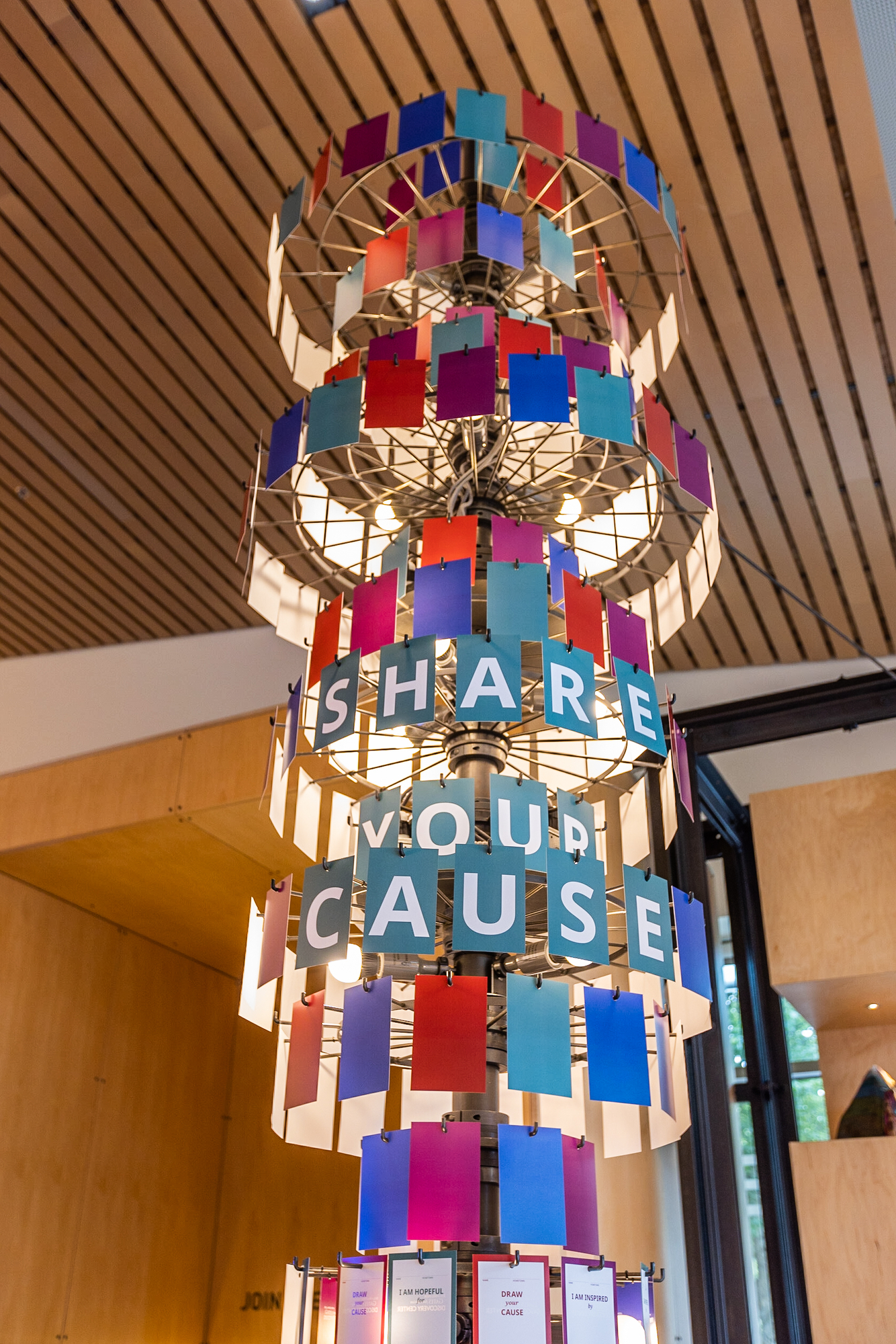 Share your cause multicolored installation