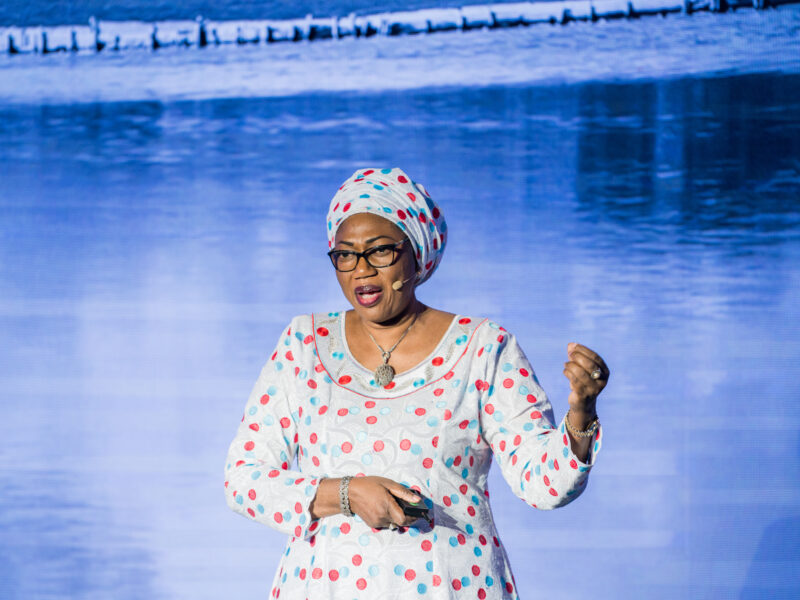 Mme. Lena Tall Faye speaking at an expo. ©Gates Archive/Xiaolu Chu