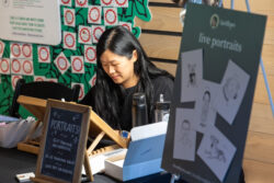 Cathy Wu works on portraits