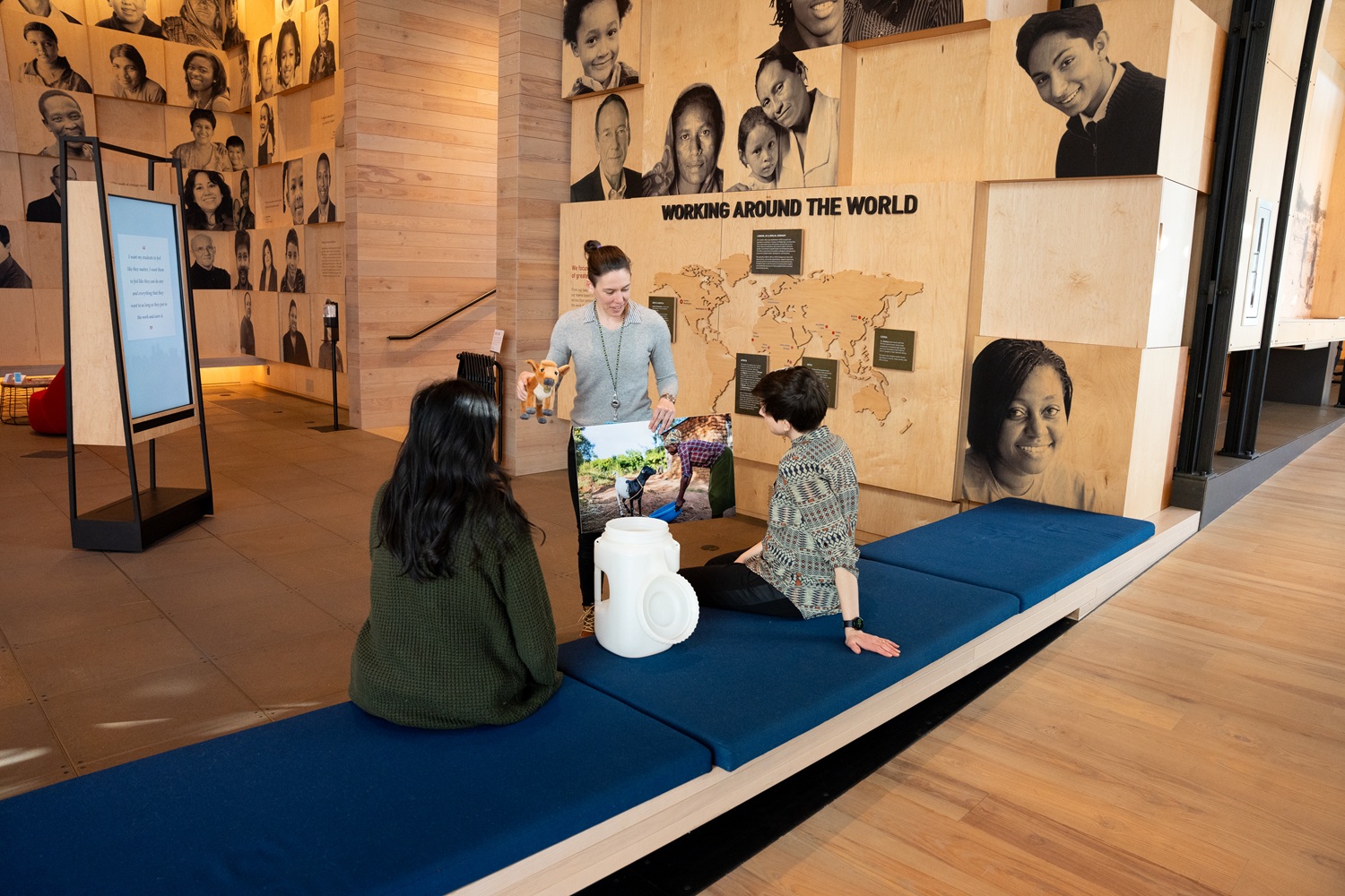 Visitors participate in a stationary tour at the Discovery Center.