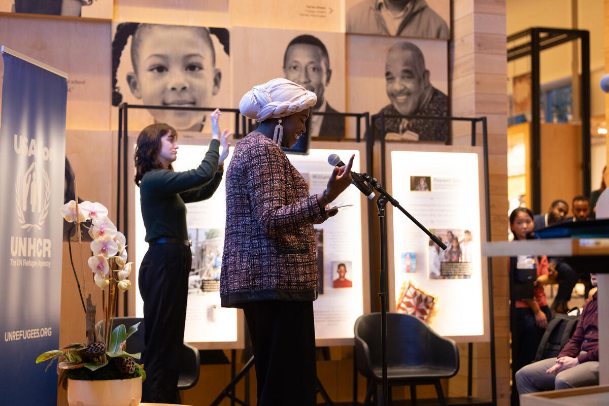 ASL interpreter at the Discovery Center.