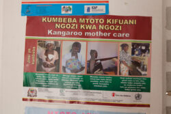 Advocacy posters line the walls at the Ifakara Health Institute.