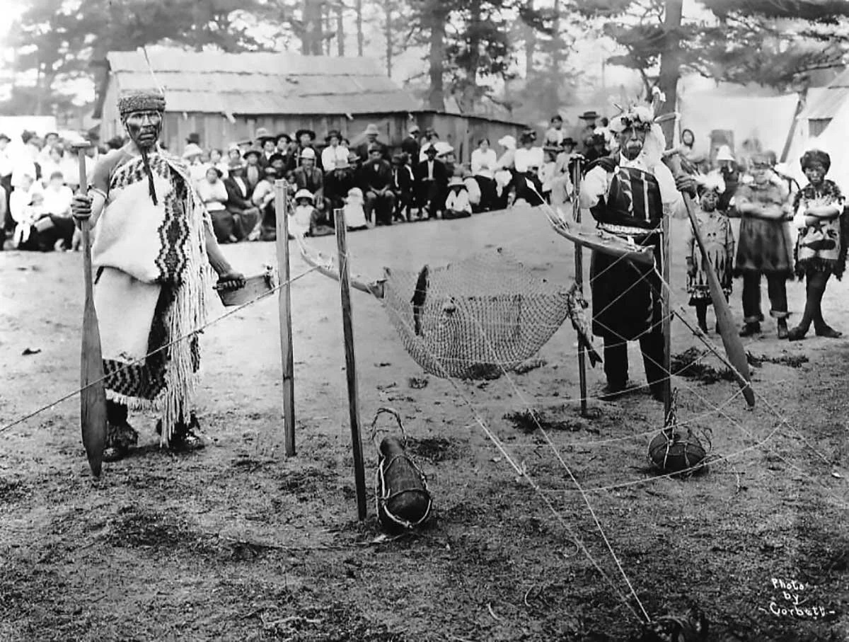 Black and white photo of Lummi Nation members ca. 1915. Image curtsey of Dan Friday,