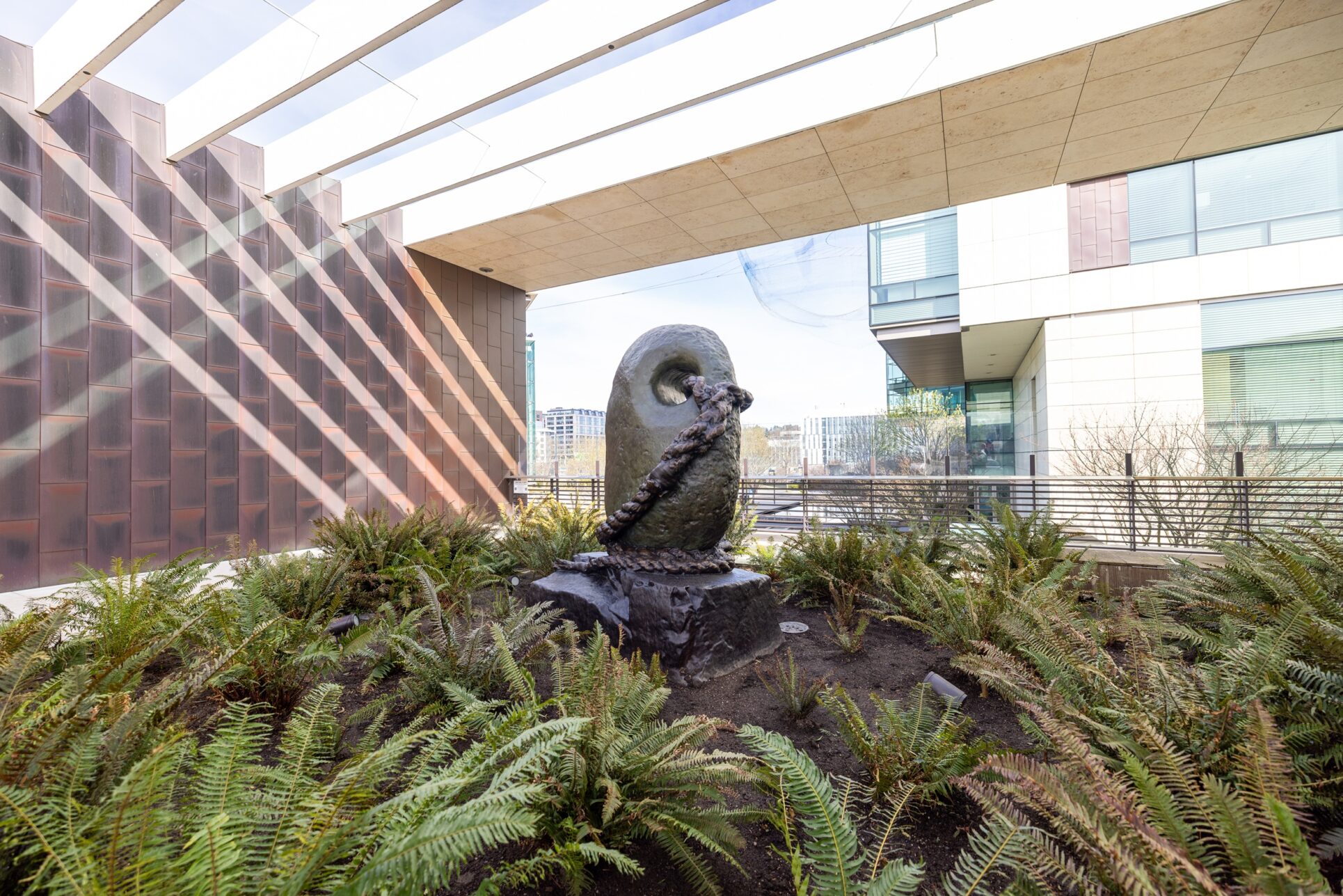 Lummi Nation artist Dan Friday’s sculpture, "Survivors of the Flood Anchor"
